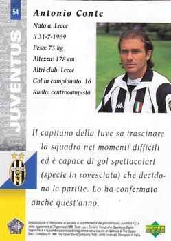 1998 Upper Deck Juventus FC #54 Antonio Conte Back