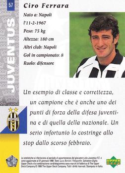 1998 Upper Deck Juventus FC #57 Ciro Ferrara Back