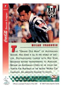 1994 Futera Australia NSL #7 Milan Ivanovic Back