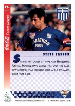 1994 Futera Australia NSL #96 Steve Tasios Back