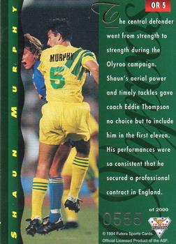 1994 Futera Australia NSL - Olympic Team #OR5 Shaun Murphy Back