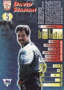 1995-96 Merlin Ultimate #5 David Seaman Back