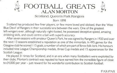 1986 Fax-Pax Football Greats #NNO Alan Morton Back