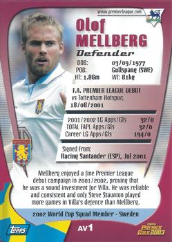 2002-03 Topps Premier Gold 2003 #AV1 Olof Mellberg Back