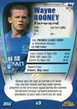2002-03 Topps Premier Gold 2003 #E3 Wayne Rooney Back