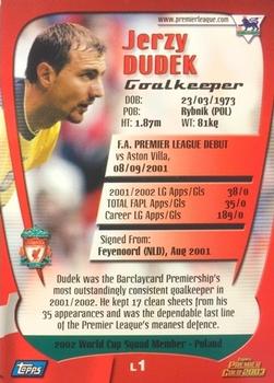 2002-03 Topps Premier Gold 2003 #L1 Jerzy Dudek Back