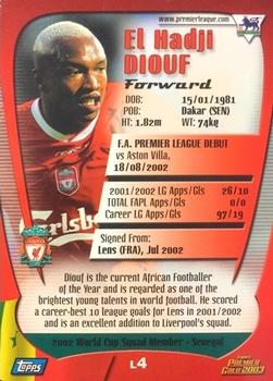 2002-03 Topps Premier Gold 2003 #L4 El Hadji Diouf Back