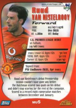 2002-03 Topps Premier Gold 2003 #MU5 Ruud Van Nistelrooy  Back