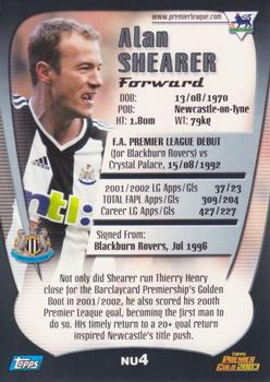 2002-03 Topps Premier Gold 2003 #NU4 Alan Shearer Back