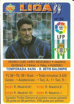 1995-96 Mundicromo Sport Las Fichas de La Liga #39 Jaro Back
