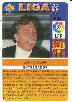 1995-96 Mundicromo Sport Las Fichas de La Liga #56 Cruyff Back