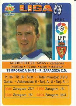 1995-96 Mundicromo Sport Las Fichas de La Liga #114 Belsue Back