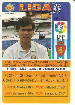 1995-96 Mundicromo Sport Las Fichas de La Liga #123 Aragon Back