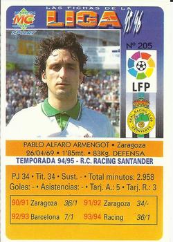 1995-96 Mundicromo Sport Las Fichas de La Liga #205 Pablo Back