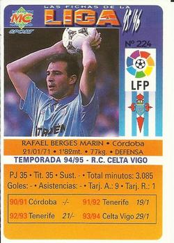 1995-96 Mundicromo Sport Las Fichas de La Liga #224 Berges Back