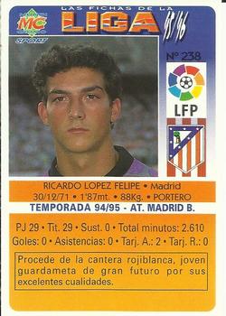 1995-96 Mundicromo Sport Las Fichas de La Liga #238 Ricardo Back