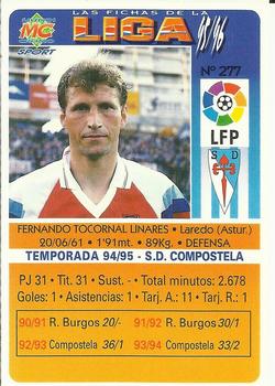 1995-96 Mundicromo Sport Las Fichas de La Liga #277 Tocornal Back