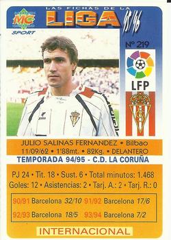 1995-96 Mundicromo Sport Las Fichas de La Liga #219a J.Salinas Back