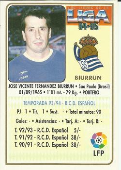 1994-95 Mundicromo Sport Las Fichas de La Liga - Ultima Hora #185 Biurrun Back
