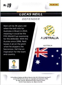 2014 Panini Prizm FIFA World Cup Brazil - Cup Captains #19 Lucas Neill Back