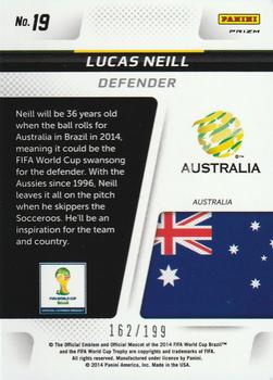 2014 Panini Prizm FIFA World Cup Brazil - Cup Captains Prizms Blue #19 Lucas Neill Back