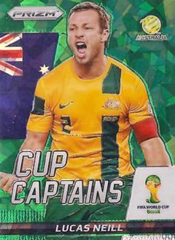 2014 Panini Prizm FIFA World Cup Brazil - Cup Captains Prizms Green Crystal #19 Lucas Neill Front