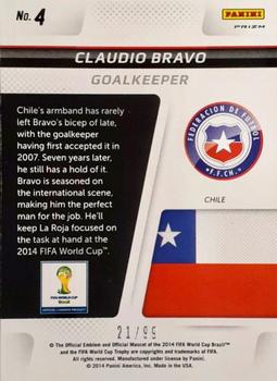 2014 Panini Prizm FIFA World Cup Brazil - Cup Captains Prizms Purple #4 Claudio Bravo Back