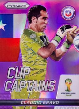 2014 Panini Prizm FIFA World Cup Brazil - Cup Captains Prizms Purple #4 Claudio Bravo Front