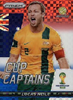 2014 Panini Prizm FIFA World Cup Brazil - Cup Captains Prizms Red, White and Blue Power Plaid #19 Lucas Neill Front