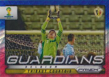 2014 Panini Prizm FIFA World Cup Brazil - Guardians Prizms Blue and Red Blue Wave #3 Thibaut Courtois Front