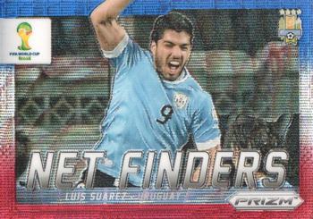 2014 Panini Prizm FIFA World Cup Brazil - Net Finders Prizms Blue and Red Blue Wave #24 Luis Suarez Front