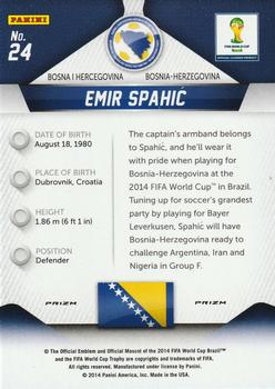 2014 Panini Prizm FIFA World Cup Brazil - Prizms #24 Emir Spahic Back
