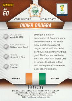 2014 Panini Prizm FIFA World Cup Brazil - Prizms Blue #60 Didier Drogba Back
