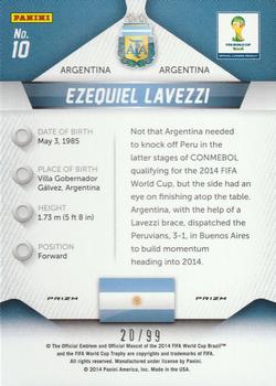 2014 Panini Prizm FIFA World Cup Brazil - Prizms Purple #10 Ezequiel Lavezzi Back