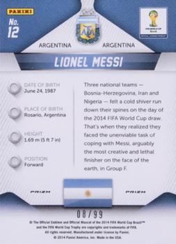2014 Panini Prizm FIFA World Cup Brazil - Prizms Purple #12 Lionel Messi Back