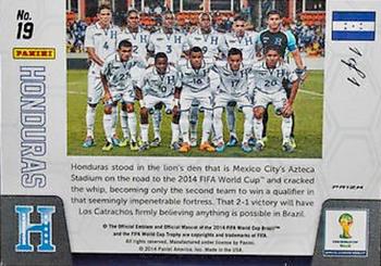 2014 Panini Prizm FIFA World Cup Brazil - Team Photos Prizms Black #19 Honduras Back