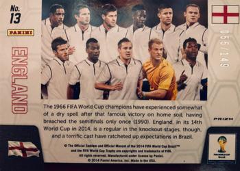 2014 Panini Prizm FIFA World Cup Brazil - Team Photos Prizms Red #13 England Back