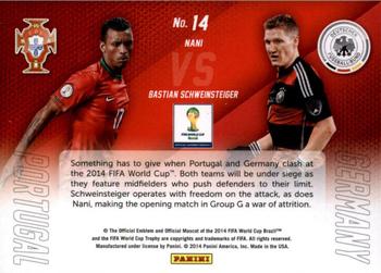 2014 Panini Prizm FIFA World Cup Brazil - World Cup Matchups #14 Bastian Schweinsteiger / Nani Back