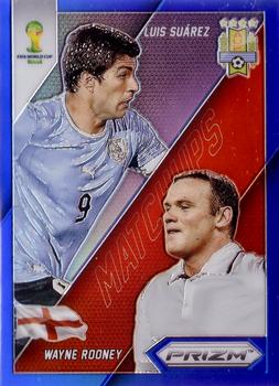 2014 Panini Prizm FIFA World Cup Brazil - World Cup Matchups Prizms Blue #9 Luis Suarez / Wayne Rooney Front