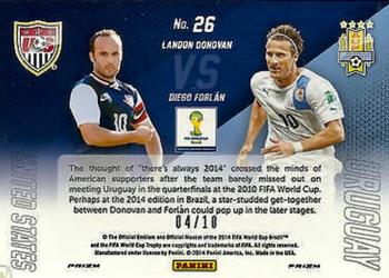 2014 Panini Prizm FIFA World Cup Brazil - World Cup Matchups Prizms Gold #26 Diego Forlan / Landon Donovan Back