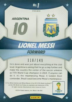 2014 Panini Prizm FIFA World Cup Brazil - World Cup Stars Prizms Red #1 Lionel Messi Back