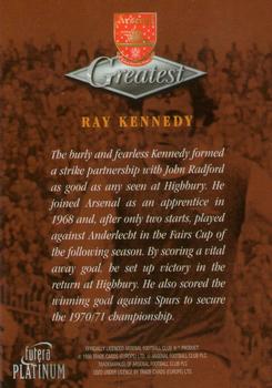 1999 Futera Platinum Arsenal Greatest #NNO Ray Kennedy Back