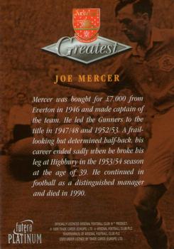 1999 Futera Platinum Arsenal Greatest #NNO Joe Mercer Back