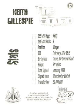 1999 Futera Newcastle United Fans' Selection - Foil #12 Keith Gillespie Back