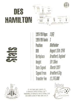 1999 Futera Newcastle United Fans' Selection - Foil #13 Des Hamilton Back