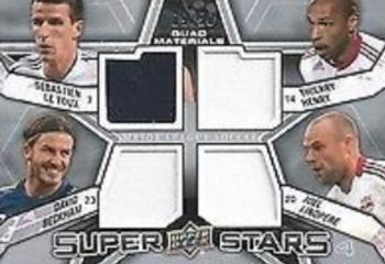 2012 Upper Deck MLS - Super Stars Quad Materials #SS-EUR Sebastien Le Toux / David Beckham / Thierry Henry / Joel Lindpere Front