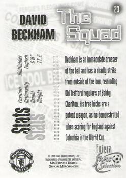 1999 Futera Manchester United Fans' Selection #23 David Beckham Back
