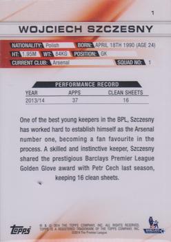 2014 Topps Premier Gold #1 Wojciech Szczesny Back