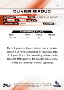 2014 Topps Premier Gold #9 Olivier Giroud Back