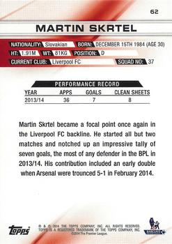 2014 Topps Premier Gold #62 Martin Skrtel Back